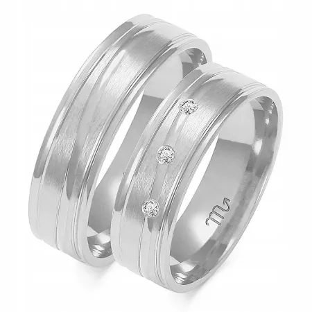 ZŁOTE OBRĄCZKI ŚLUBNE PŁASKIE 6mm BRYLANTY A-218 ZŁOTE OBRĄCZKI ŚLUBNE PŁASKIE 6mm BRYLANTY A-218
