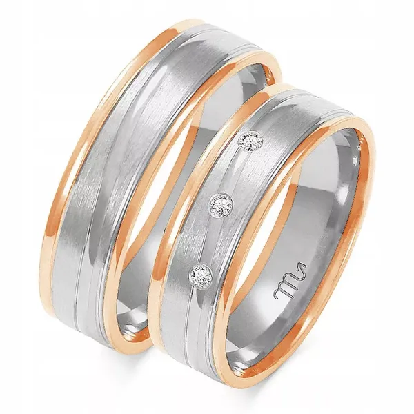 ZŁOTE OBRĄCZKI ŚLUBNE 14K 6mm BRYLANT GRAWER A-218