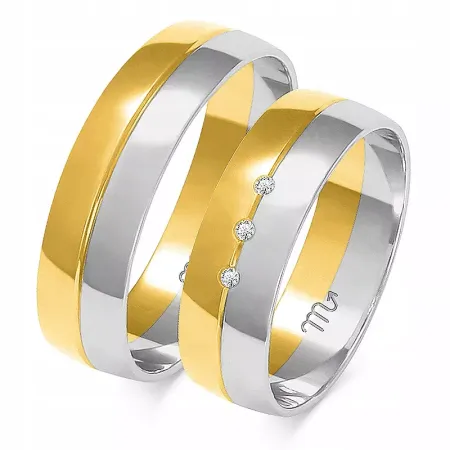 ZŁOTE ELEGANCKIE 14K OBRĄCZKI 6mm CYRKONIE A-219 ZŁOTE ELEGANCKIE 14K OBRĄCZKI 6mm CYRKONIE A-219
