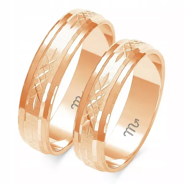 ZŁOTE ELEGANCKIE 14K OBRĄCZKI ŚLUBNE 5mm A-220