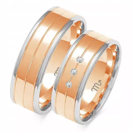 ZŁOTE OBRĄCZKI 14K ŚLUBNE 7mm BRYLANTY A-226 ZŁOTE OBRĄCZKI 14K ŚLUBNE 7mm BRYLANTY A-226
