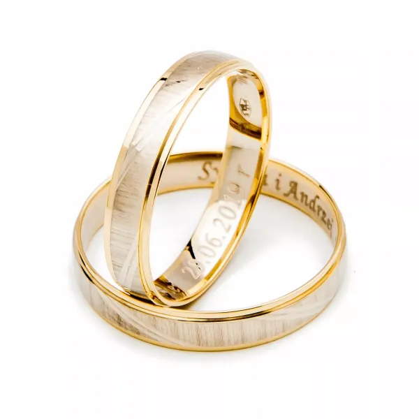 ZŁOTE OBRĄCZKI 14K ŚLUBNE 5mm SOCZEWKA A-227