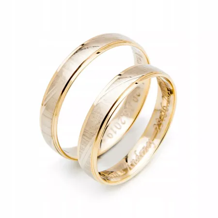ZŁOTE OBRĄCZKI 14K ŚLUBNE 5mm SOCZEWKA A-227 ZŁOTE OBRĄCZKI 14K ŚLUBNE 5mm SOCZEWKA A-227