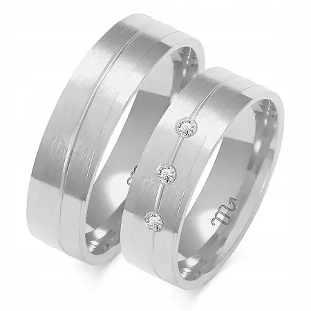 OBRĄCZKI 14K ŚLUBNE BIAŁE ZŁOTO 6 mm BRYLANT A-228 OBRĄCZKI 14K ŚLUBNE BIAŁE ZŁOTO 6 mm BRYLANT A-228