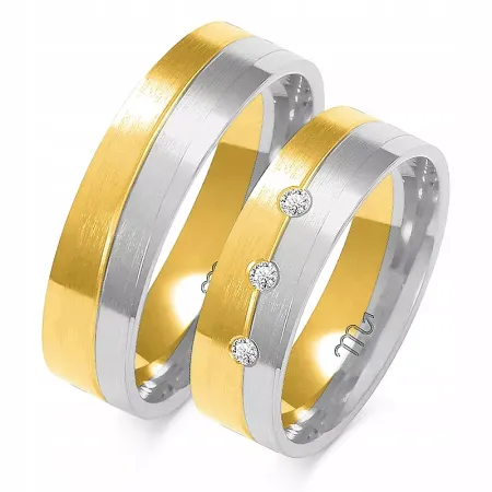 ZŁOTE 585 OBRĄCZKI ŚLUBNE 6mm BRYLANT A-228 ZŁOTE 585 OBRĄCZKI ŚLUBNE 6mm BRYLANT A-228