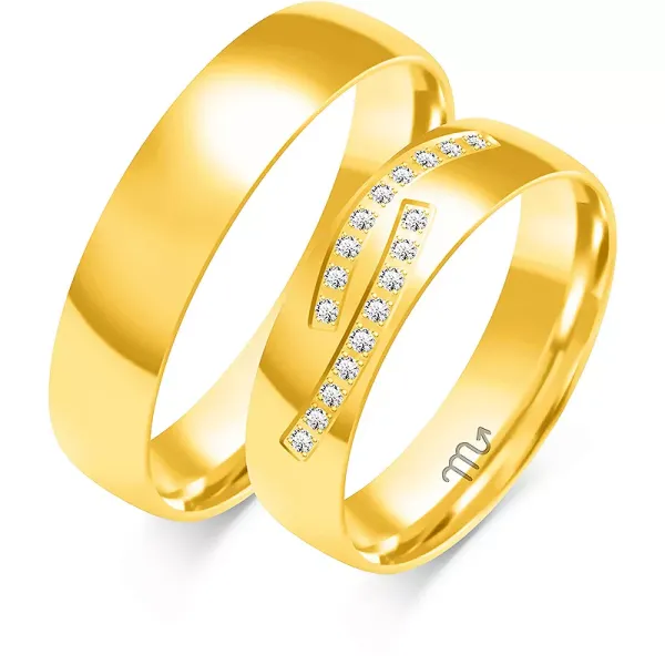 ELEGANCKIE OBRĄCZKI 585 BRYLANT CYRKONIA SOCZEWKA