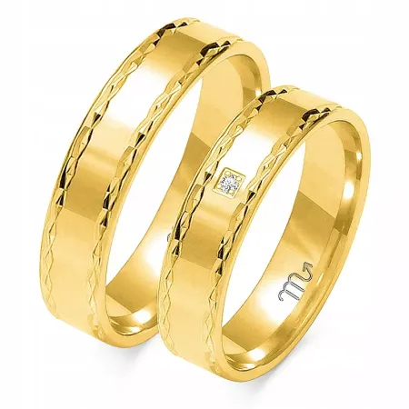 ZŁOTE OBRĄCZKI 14K 4mm BRYLANT O-100 ZŁOTE OBRĄCZKI 14K 4mm BRYLANT O-100