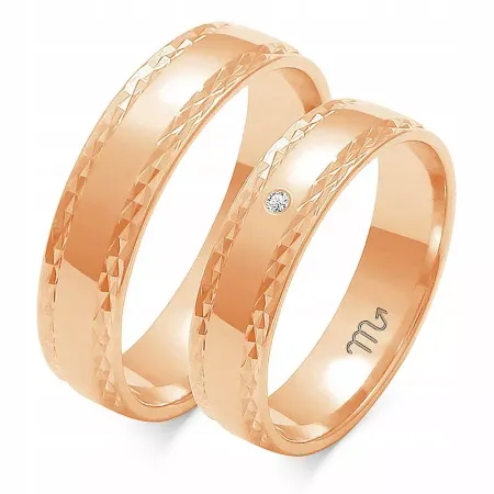 ZŁOTE OBRĄCZKI 14K 5 mm BRYLANT O-104 ZŁOTE OBRĄCZKI 14K 5 mm BRYLANT O-104