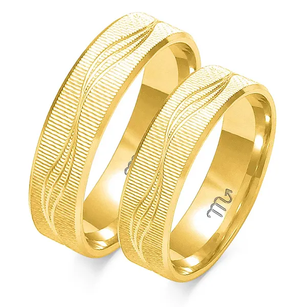 ZŁOTE ELEGANCKIE OBRĄCZKI 5,5mm GRAWER O-110
