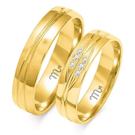 ZŁOTE 14K OBRĄCZKI ŚLUBNE SOCZEWKA GRAWER O-115 ZŁOTE 14K OBRĄCZKI ŚLUBNE SOCZEWKA GRAWER O-115