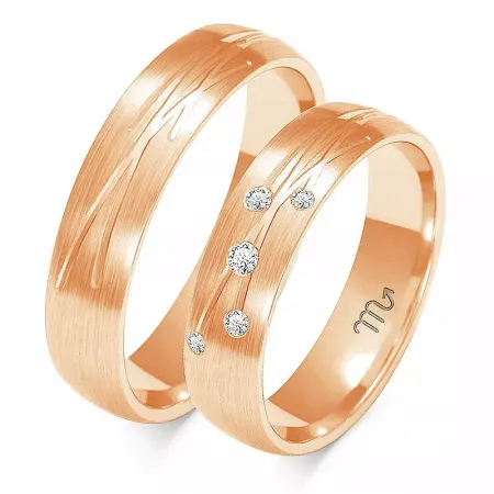 OBRĄCZKI ZŁOTE 14K 5 mm BRYLANT SOCZEWKA O-137 OBRĄCZKI ZŁOTE 14K 5 mm BRYLANT SOCZEWKA O-137