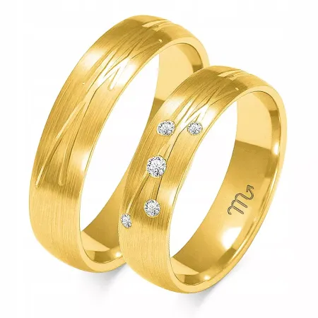 OBRĄCZKI ZŁOTE 14K 5 mm BRYLANT SOCZEWKA O-137 OBRĄCZKI ZŁOTE 14K 5 mm BRYLANT SOCZEWKA O-137