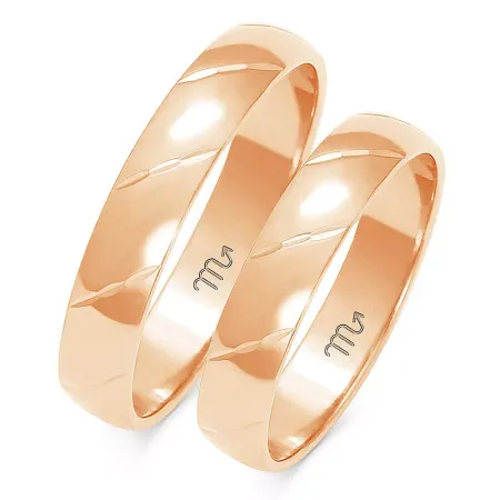 ZŁOTE DIAMENTOWANE OBRĄCZKI 14K 5mm O-24