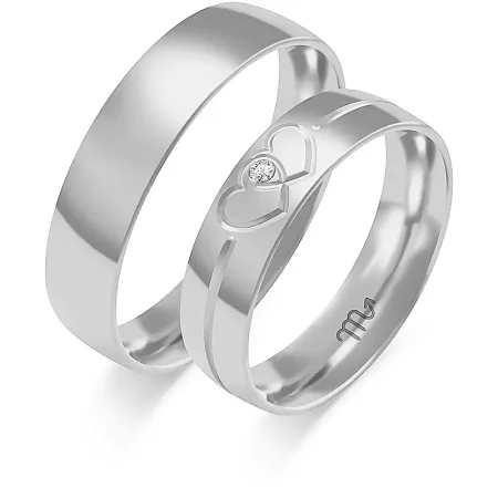 ZŁOTE 14K ŚLUBNE OBRĄCZKI SERCA BRYLANT 5mm O-367 ZŁOTE 14K ŚLUBNE OBRĄCZKI SERCA BRYLANT 5mm O-367