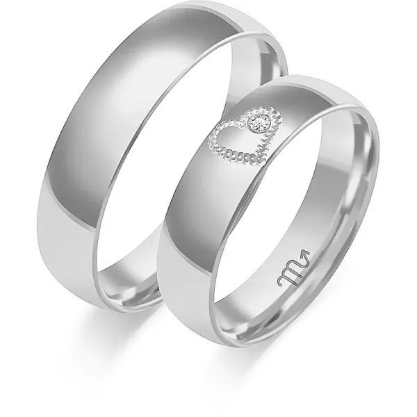 OBRĄCZKI BIAŁE ZŁOTO 585 ŚLUBNE 5mm O-369