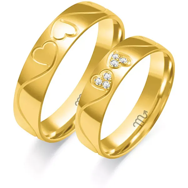 ZŁOTE OBRĄCZKI 14K SERCE BRYLANTY SOCZEWKA O-379