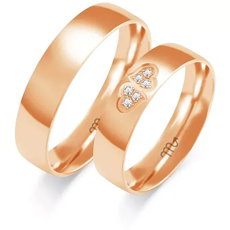 ZŁOTE 14K OBRĄCZKI SERCA BRYLANT GRAWER 5mm O-381 ZŁOTE 14K OBRĄCZKI SERCA BRYLANT GRAWER 5mm O-381