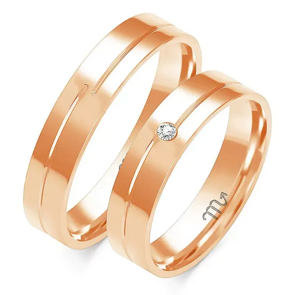 ZŁOTE 14K OBRĄCZKI DIAMENT 5,5mm SOCZEWKA O-80