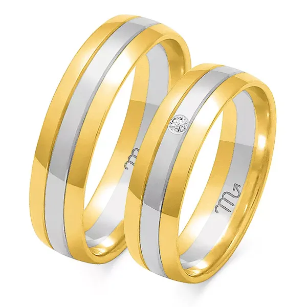 ZŁOTE 14K OBRĄCZKI ŚLUBNE 5.5mm BRYLANT OE-11