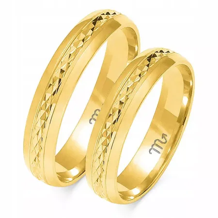 ZŁOTE 14K OBRĄCZKI DIAMENTOWANE 4 i 5mm OE-192 ZŁOTE 14K OBRĄCZKI DIAMENTOWANE 4 i 5mm OE-192