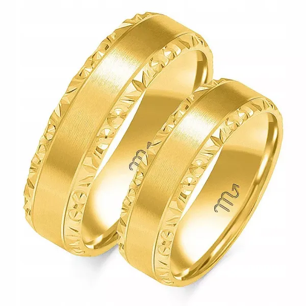 ZŁOTE ŚLUBNE 14K OBRĄCZKI DIAMENTOWANE OE-213