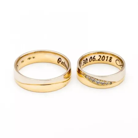 ZŁOTE 14K OBRĄCZKI ŚLUBNE CYRKONIE 6mm OE-216