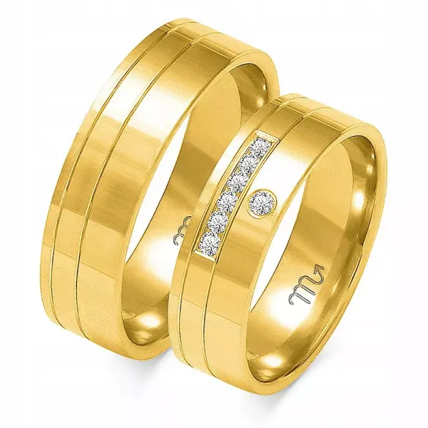ZŁOTE OBRĄCZKI 8K 6 mm BRYLANTY OE-217