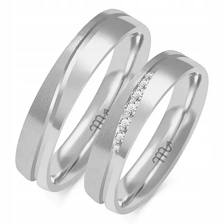 ZŁOTE ŚLUBNE 14K OBRĄCZKI 5mm CYRKONIA OE-222 ZŁOTE ŚLUBNE 14K OBRĄCZKI 5mm CYRKONIA OE-222
