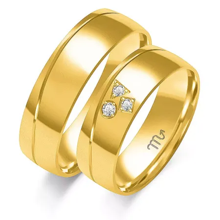 OBRĄCZKI BIAŁE ZŁOTO 14K BRYLANTY SOCZEWKA GRAWER