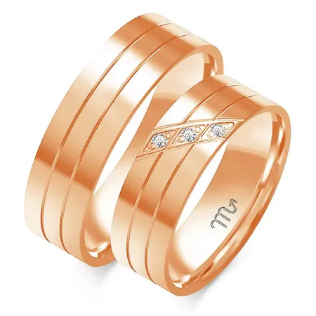 ŚLUBNE 14K OBRĄCZKI PŁASKIE 6mm GRAWER
