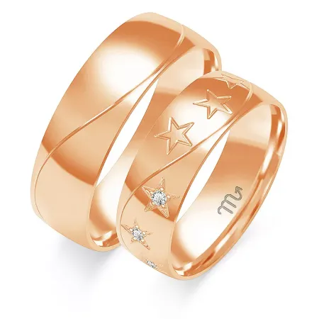 ZŁOTE ŚLUBNE 14K OBRĄCZKI PÓŁOKRĄGŁE 6,5mm GRAWER
