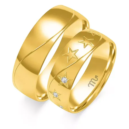 ZŁOTE ŚLUBNE 14K OBRĄCZKI PÓŁOKRĄGŁE 6,5mm GRAWER