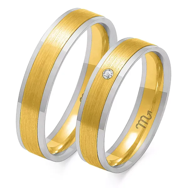 ZŁOTE ELEGANCKIE 14K OBRĄCZKI CYRKONIA GRAWER