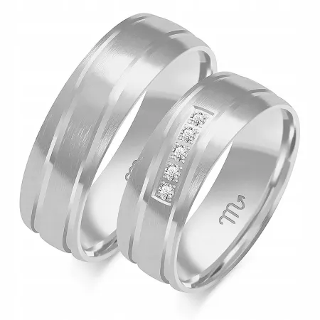 Złote Żółte 14K Obrączki Cyrkonia 7mm Półokrągłe Złote Żółte 14K Obrączki Cyrkonia 7mm Półokrągłe