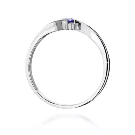 Pierścionek 585 Diamenty Tanzanit 0,15 ct Grawer Pierścionek 585 Diamenty Tanzanit 0,15 ct Grawer