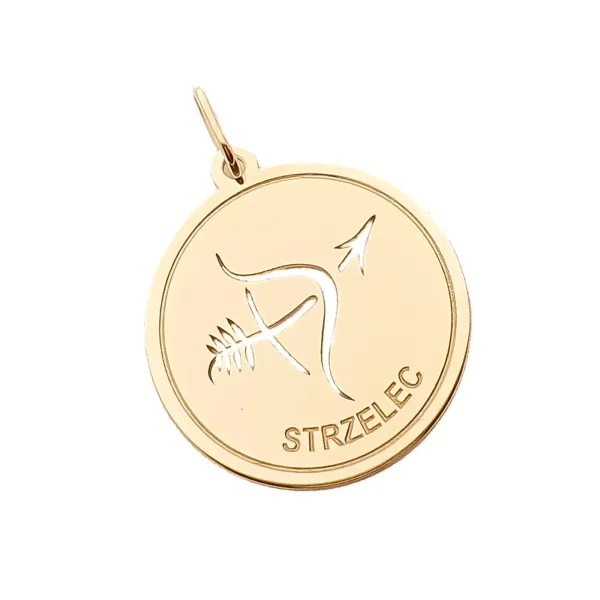 ZŁOTA 585 ZAWIESZKA ZNAK ZODIAKU STRZELEC