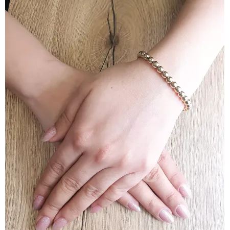 Złota Bransoletka Kulki 18cm na Prezent pr 585 Złota Bransoletka Kulki 18cm na Prezent pr 585