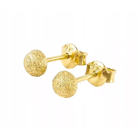 Kolczyki Złote Młotkowane Półkulki 4,5 mm K1361