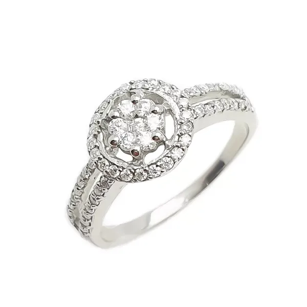 SREBRNY PIERŚCIONEK MOISSANITE PR 925