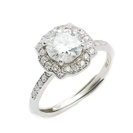 SREBRNY PIERŚCIONEK MOISSANITE PR 925