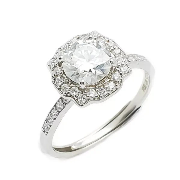 SREBRNY PIERŚCIONEK MOISSANITE PR 925