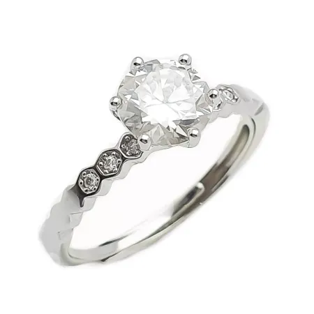 SREBRNY PIERŚCIONEK MOISSANITE PR 925 SREBRNY PIERŚCIONEK MOISSANITE PR 925