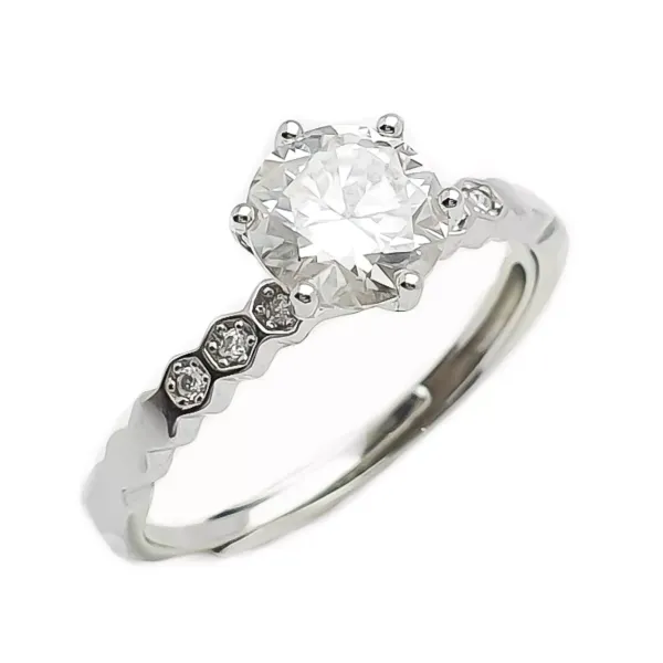 SREBRNY PIERŚCIONEK MOISSANITE PR 925