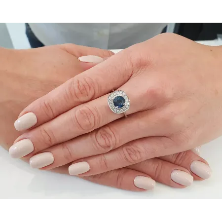 SREBRNY PIERŚCIONEK NATURALNY TOPAZ LONDON BLUE