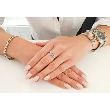 SREBRNY PIERŚCIONEK NATURALNY SWISS BLUE TOPAZ
