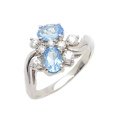 SREBRNY PIERŚCIONEK NATURALNY SWISS BLUE TOPAZ