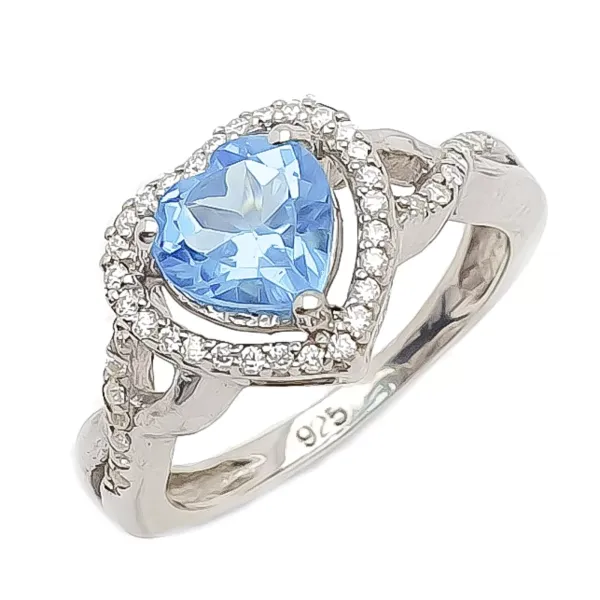 SREBRNY PIERŚCIONEK NATURALNY SWISS BLUE TOPAZ