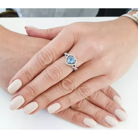 SREBRNY PIERŚCIONEK NATURALNY SWISS BLUE TOPAZ