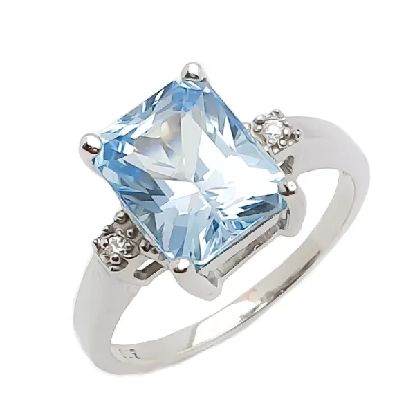 SREBRNY PIERŚCIONEK NATURALNY SKY BLUE TOPAZ