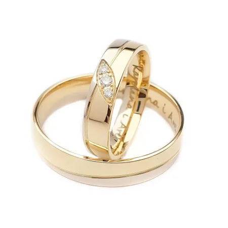 ZŁOTE 14K OBRĄCZKI ŚLUBNE 4mm CYRKONIE B-202 ZŁOTE 14K OBRĄCZKI ŚLUBNE 4mm CYRKONIE B-202